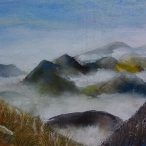 Berge im Nebel 46 x 32cm