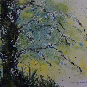 Birnbaum-in-Bluete 46x32 cm