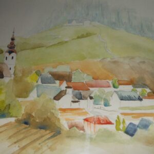 Blick auf Strau - Kärnten 46 x 32cm