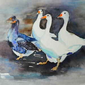 Gansfamilie 46 x 32cm