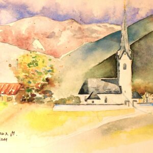 Kirche Göltschach 46 x 32cm