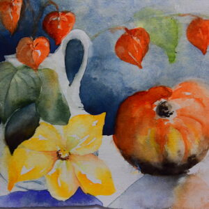 Kürbis und Krug 46 x 32cm