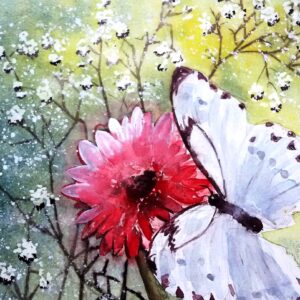 Schmetterling weiß 46 x 32cm