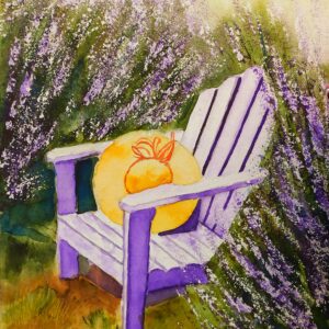 Stuhl-im-Lavendel 46x32 cm