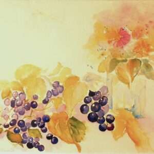 Trauben und Blumen 46 x 32cm